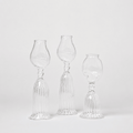 Candle Holders Artisan Shaped Glass Candle Holder | Set of 3 from Obakki