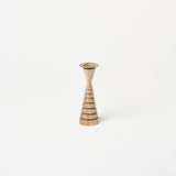 6" Walnut Candle Holder | Tapered Stack - Accents + Decor by Lahcen | Obakki