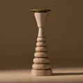 6" Walnut Candle Holder | Tapered Stack_Lahcen_201-93-1858-804WalnutOS | Obakki