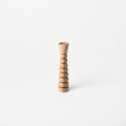 7.5" Walnut Candle Holder | Stack - Accents + Decor by Lahcen | Obakki
