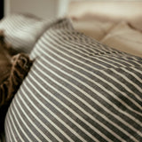 Brushed Cotton Pillow Cases | Ivory - Black Stripe_Candor - Fernanda Mereles_201-60-1738.2-075Ivory/BlackQueen | Obakki