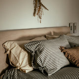 Brushed Cotton Pillow Cases | Ivory - Black Stripe_Candor - Fernanda Mereles_201-60-1738.2-075Ivory/BlackQueen | Obakki