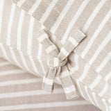 Brushed Cotton Pillow Cases | Ivory - Camel Stripe Pillow Case Candor - Fernanda Mereles Obakki