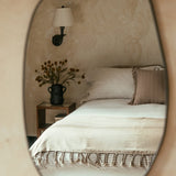 Brushed Cotton Pillow Cases | Ivory - Camel Stripe Pillow Case Candor - Fernanda Mereles Obakki