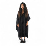 Brushed Cotton Poncho | Black Stripe Clothing Candor - Fernanda Mereles Obakki