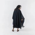 Brushed Cotton Poncho | Black Stripe_Candor - Fernanda Mereles_201-60-1647.1-075Deep Black / Cool greyOS | Obakki