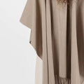 Brushed Cotton Poncho | Camel Stripe_Candor - Fernanda Mereles_201-60-1647.2-075CamelOS | Obakki