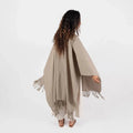 Brushed Cotton Poncho | Camel Stripe_Candor - Fernanda Mereles_201-60-1647.2-075CamelOS | Obakki