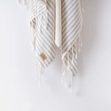 Cotton Throw | Ivory / Cool Grey Blankets & Throws Candor - Fernanda Mereles Obakki