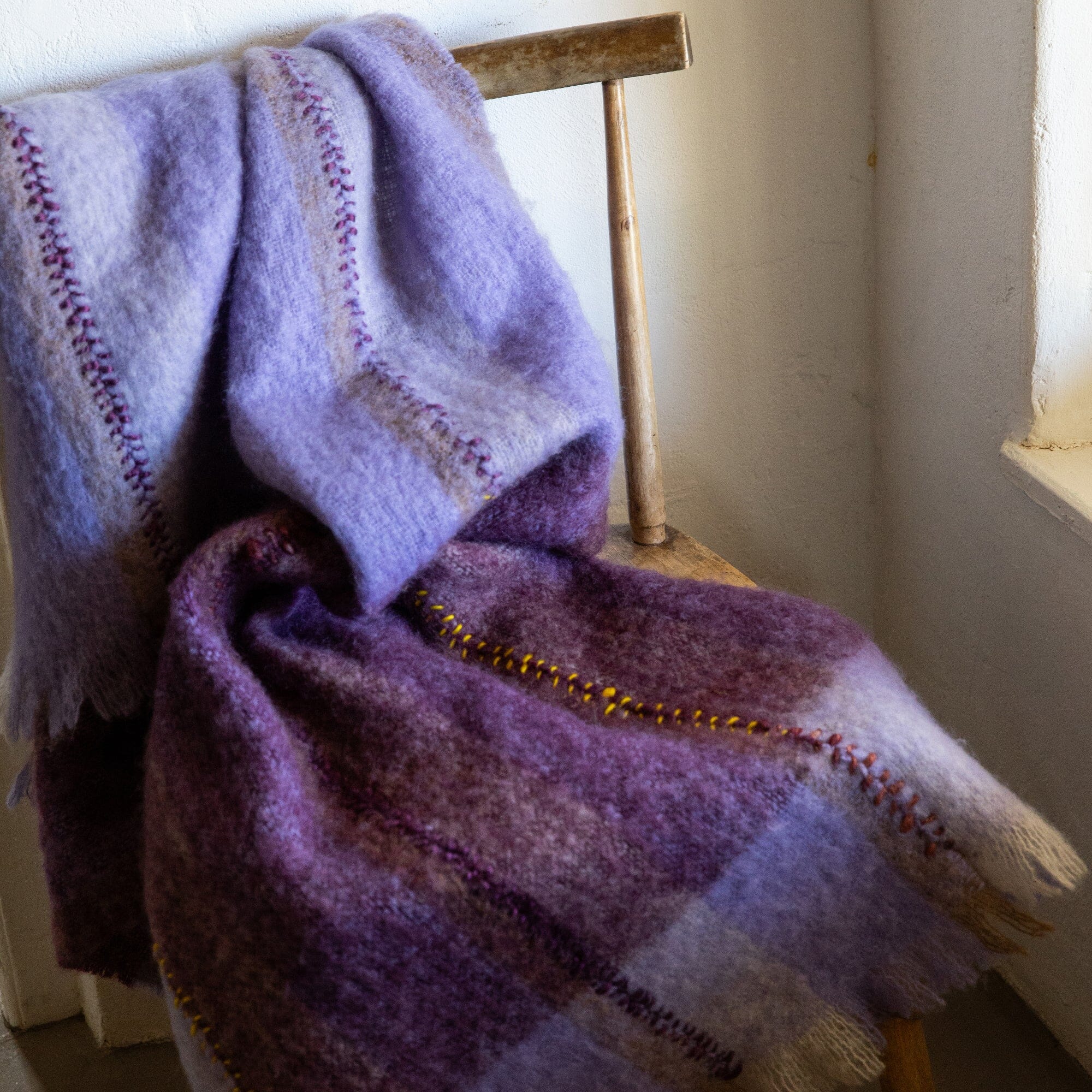 Mohair Blanket Scarf Purple Mountain – Obakki