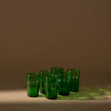 Moroccan Beldi Glass Set | Green - Drinkware by Said at Alcantara - Frederic | Obakki