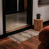 Natural Dye Oaxacan Santiago Rug | Dark Rugs Weaver Diego Obakki