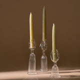 Artisan Shaped Glass Candle Holder | Set of 3 Candles & Incense