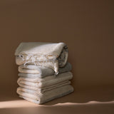 Camel Hair Blanket | Ash & Tan Saqifa Stripe Home Textiles
