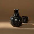 Cantaro Ceramic Carafe Set | Flores_Huáncito, Chilchota, Michoachan_201-50-1890-766BlackOS | Obakki
