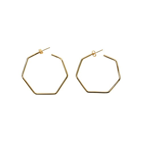 Hexagon Earrings | Large Jewelry Gold Plated 