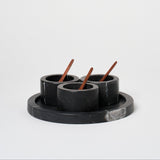 Marble Sauce Dish | Set of 3 Vases + Planters Black Marble