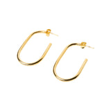 Oval Hoop Earrings Jewelry Gold Plated 