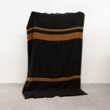 Oscar Blanket | Black Stripe - Blankets & Throws by Libeco | Obakki