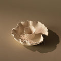 Ruffle Candle Bowl | White Lichen_Nathalee Paolinelli_201-72-1831-137White on WhiteOS | Obakki