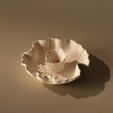 Ruffle Candle Bowl | White Lichen Candle Holders Nathalee Paolinelli Obakki