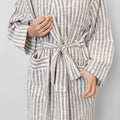 Turkish Linen Robe | Grey Stripe_Mizar & Alcor_201-60-1033-171GRYSTRIPE-S | Obakki