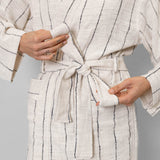 Turkish Linen Robe | Suro Stripe Robes Mizar & Alcor Obakki