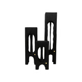 18" Burnt Wood Pillar Pedestal Candle Holders Christian Nyberg Obakki