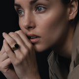 Horn Inset Studs - Earring by Victorious Crafts | Obakki