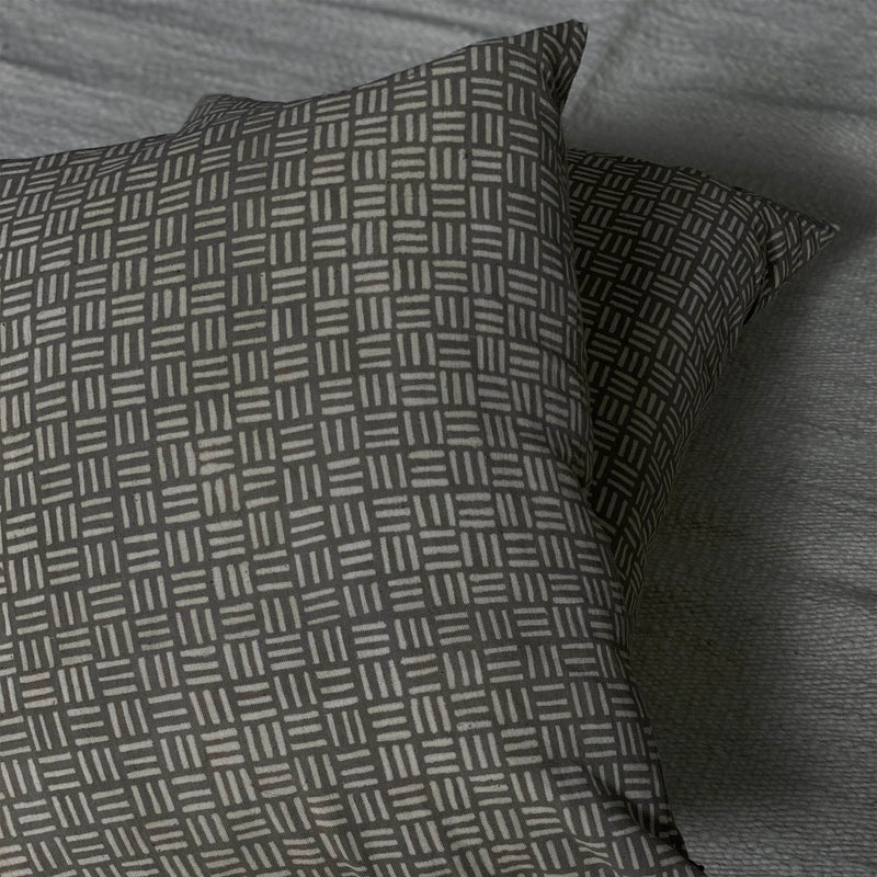 Repurposed Cotton Throw Pillow | Grey Home Textiles 