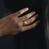 Round Signet Ring Jewelry 18K Gold Plated 5 