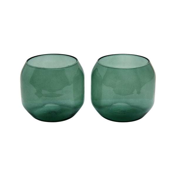 Slate Green Velasca Tumblers | Set of 2 Glassware Slate Green 