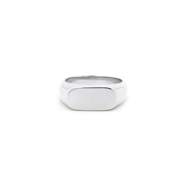 Slim Signet Ring Jewelry Silver Plated 5 