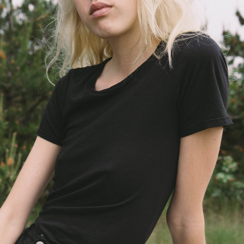 Women's Basic T-Shirt Clothing Black X-Small 