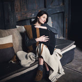 Oscar Throw Pillow | Black Stripe - Cushion Covers by Libeco | Obakki