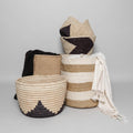 Wide Woven Basket | Zigzag_Kasese_201-70-0808-157Natural/Burnt PurpleM | Obakki