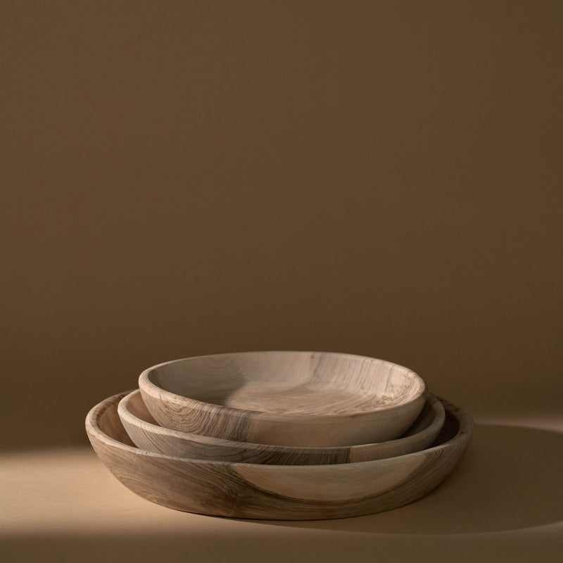 13" Flat Bottom Walnut Bowl - Serveware by Lahcen | Obakki