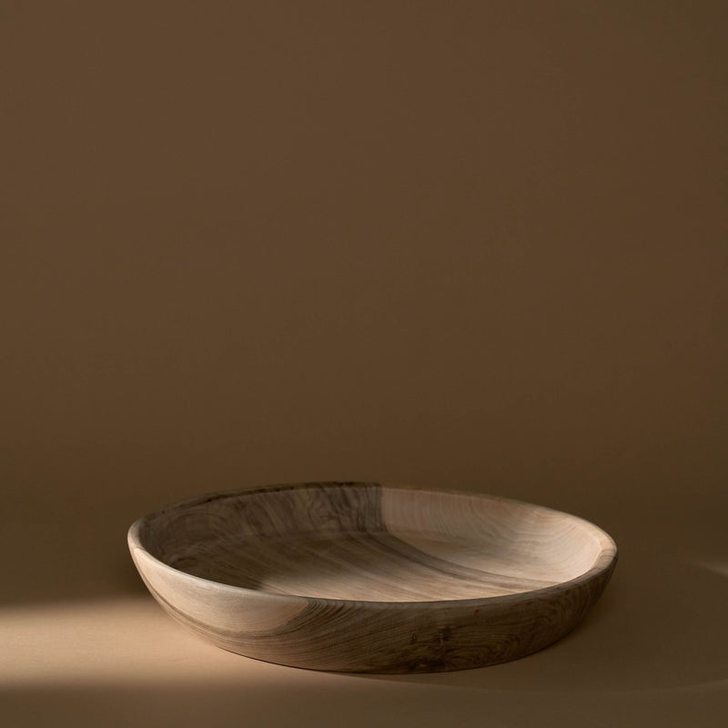 15" Flat Bottom Walnut Bowl - Serveware by Lahcen | Obakki