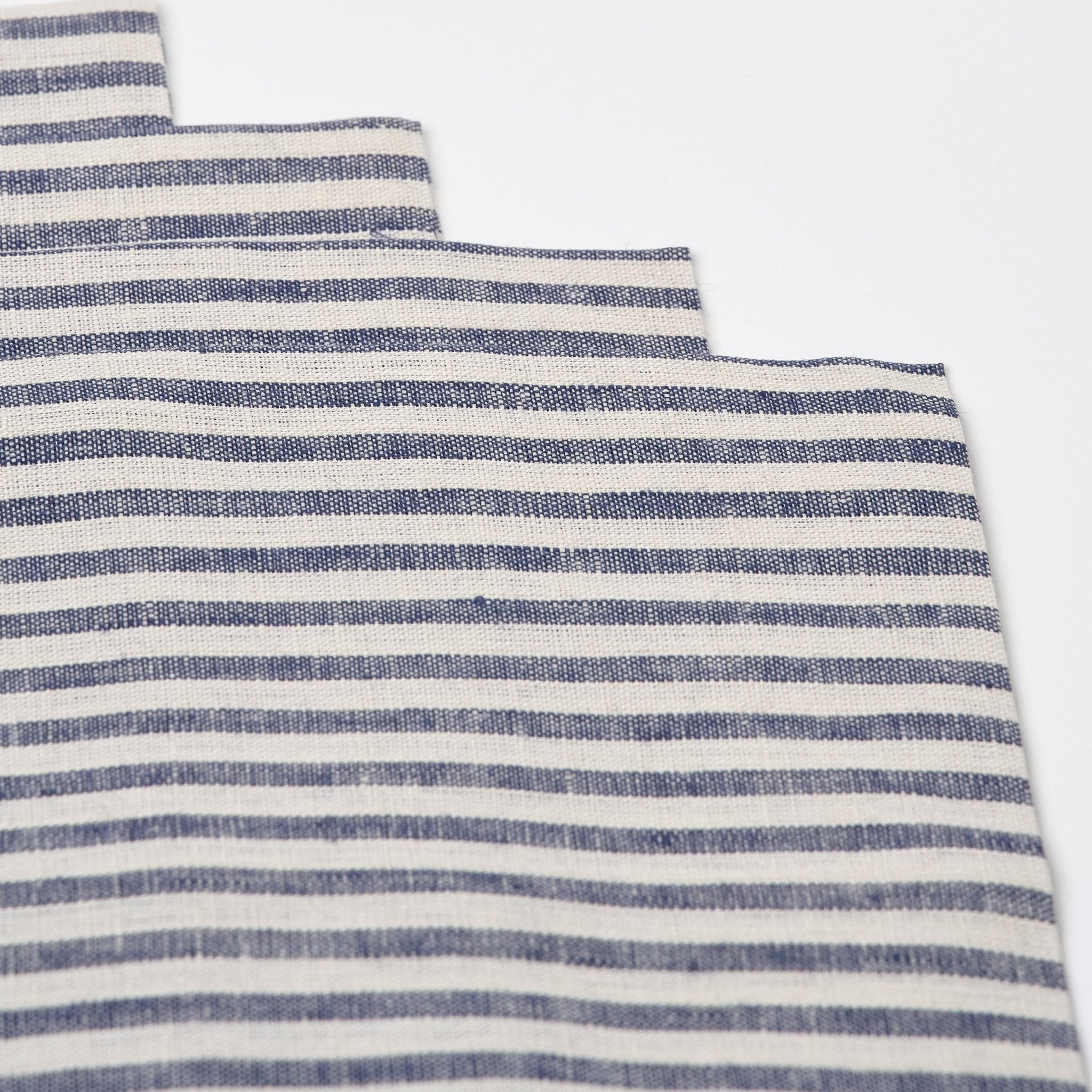 Linen Napkin Set of 4 | Navy Stripe_Fog Linen Work_201-60-2178-073Navy / IvoryOS | Obakki