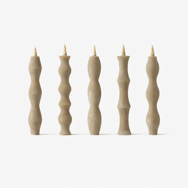 4" Totem Candles | Set of 5_Takazawa_201-41-0049-698-Sumac-O/S | Obakki