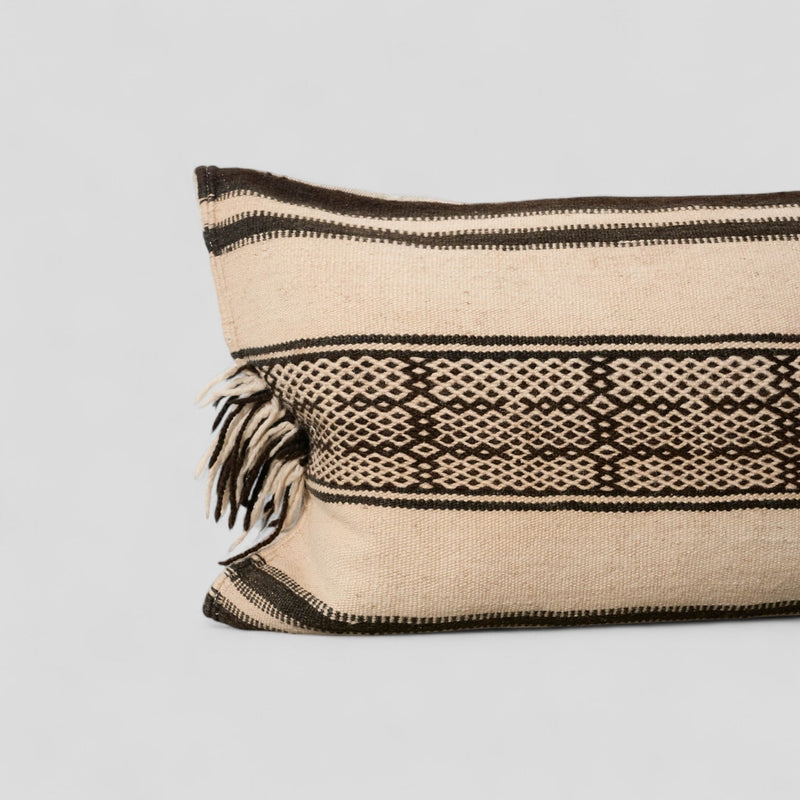 47x16" Siroua Wool Cushion Cover - Home Textiles by Weavers of the High Atlas | Obakki