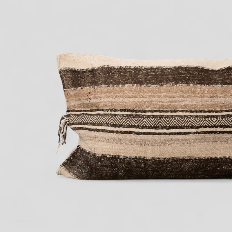 57x23.5" Siroua Wool Cushion Cover - Home Textiles by Weavers of the High Atlas | Obakki