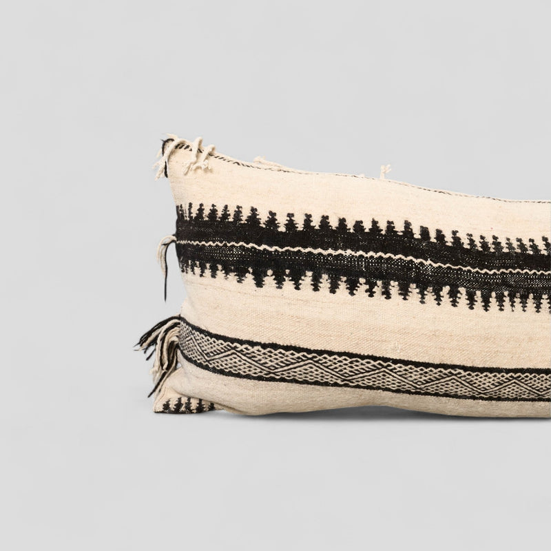 62x20.5" Siroua Wool Cushion Cover - Home Textiles by Weavers of the High Atlas | Obakki
