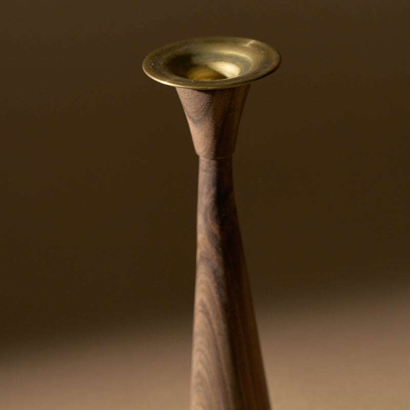 7.5" Walnut Candle Holder | Modern - Accents + Decor by Lahcen | Obakki