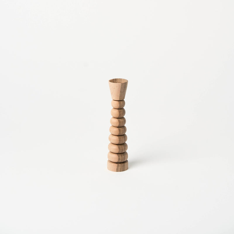 7.5" Walnut Candle Holder | Stack - Accents + Decor by Lahcen | Obakki
