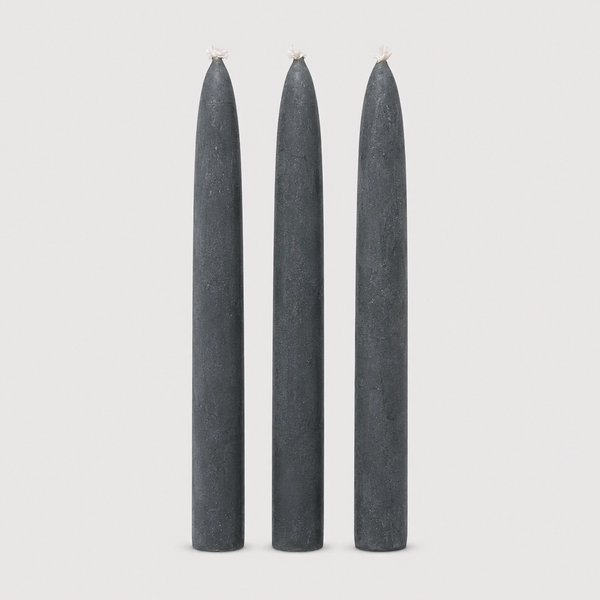 Taper Candle Set of 3 | Unscented Black
