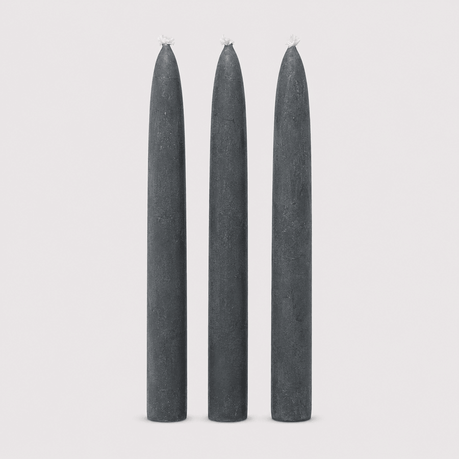 Candles Taper Candle Set of 3 | Unscented Black from Obakki