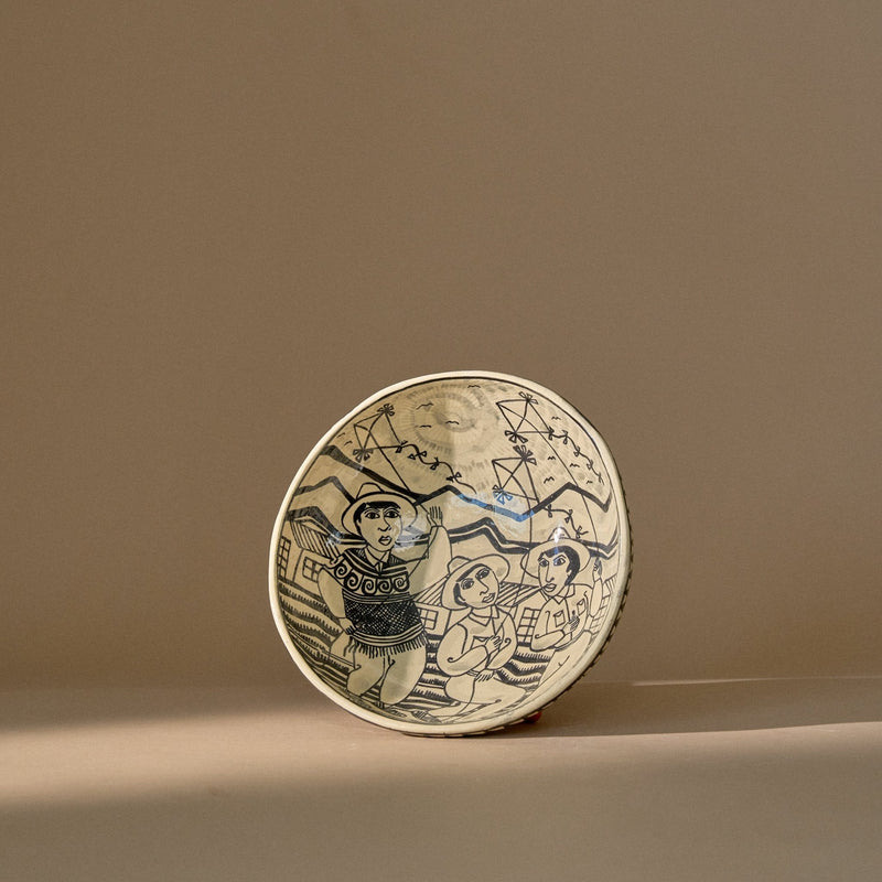 9.5" Michoacan Art Bowl | Pescadores Serveware Manuel Morales Gámez Obakki