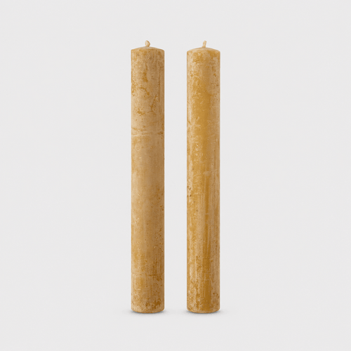 Candles Pillar Candle Set of 2 | Cedar Yellow from Obakki