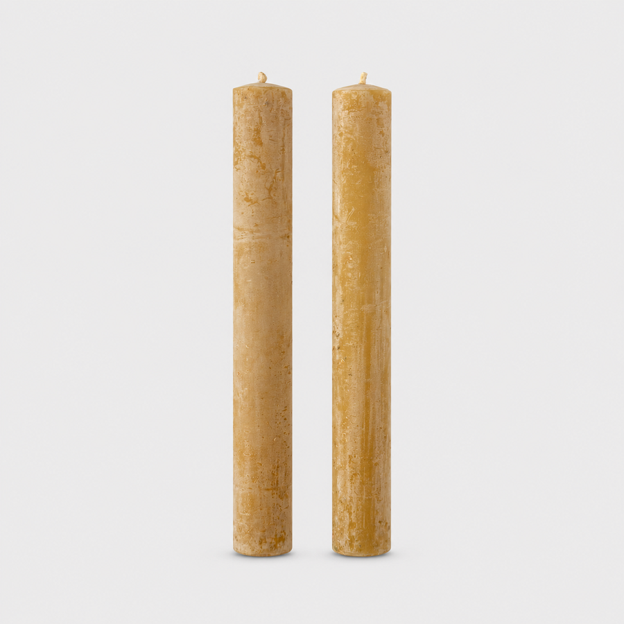 Pillar Candle Set of 2 | Cedar Yellow